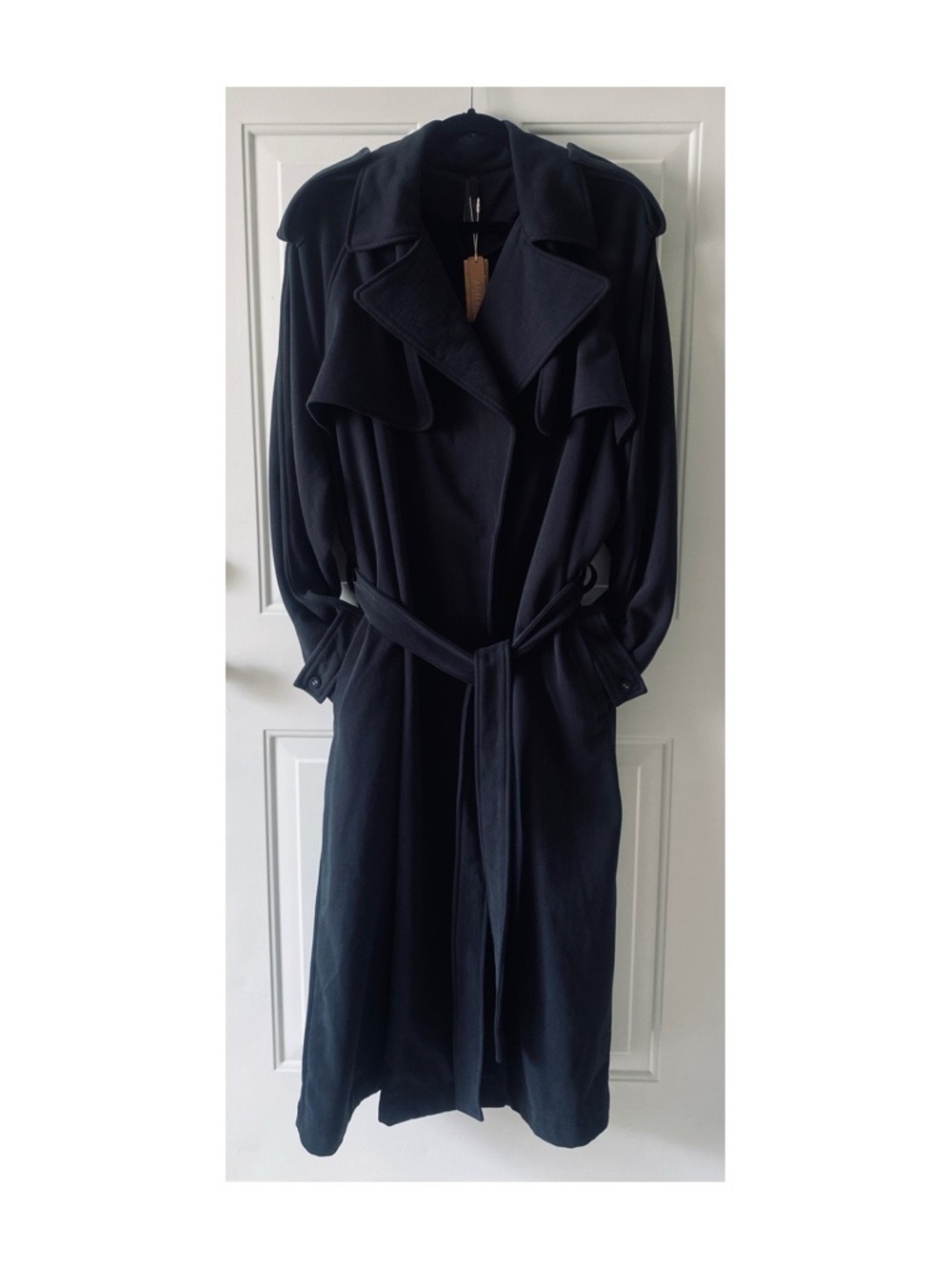 SKIMS Boyfriend Fleece Trench Coat - Onyx Black (NWT Size S)